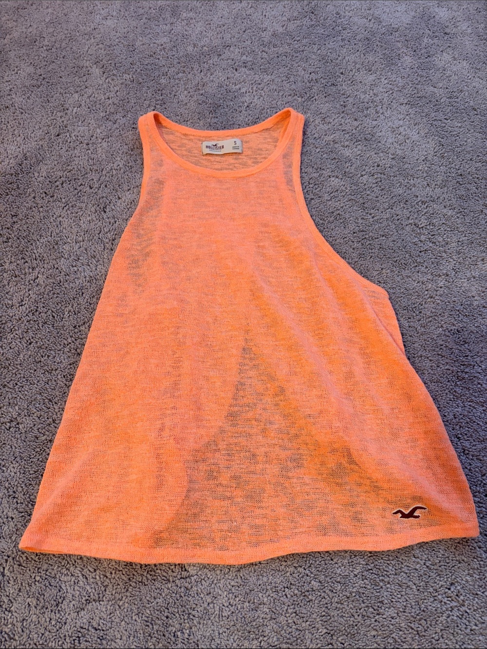Hollister Neon Orange Scoop Neck Tank Top
